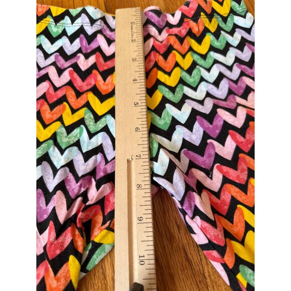 Colorful Chevron Print Girls Leggings L (10-12) Cotton/Spandex Wonder Nation - Picture 6 of 13